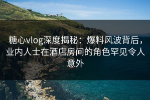 糖心vlog深度揭秘：爆料风波背后，业内人士在酒店房间的角色罕见令人意外